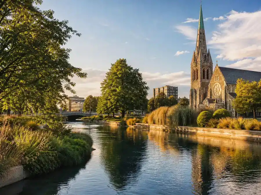 Christchurch city beside the Avon River
